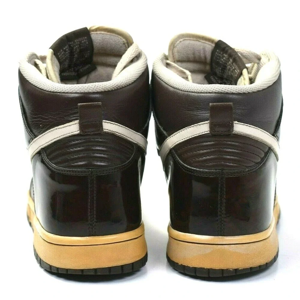Vintage Nike Dunks High Premium Brown Black Shoes Sneakers Size 10 - 312786 223